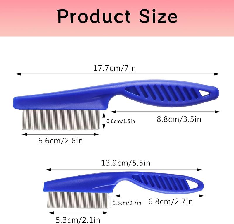 Product Introduction of 2 Pieces Nit Comb, Flea Comb for Cats Dandruff Comb Removal Lice Grooming Combs Fine Teeth Comb Blue Cat Comb Set for Removing Float Hair Tear Stain, Blue 1