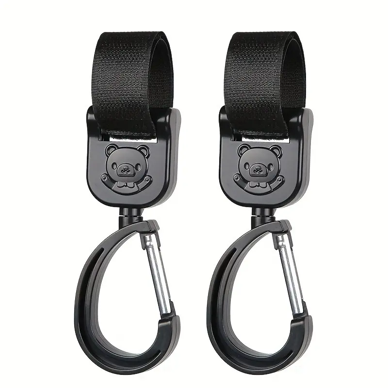 2pcs Baby Stroller Hooks For Bag, Electric Bottle Car Hanging Hook, High Landscape Car Hook Rotating Car Hanging Buckle Accessories 0