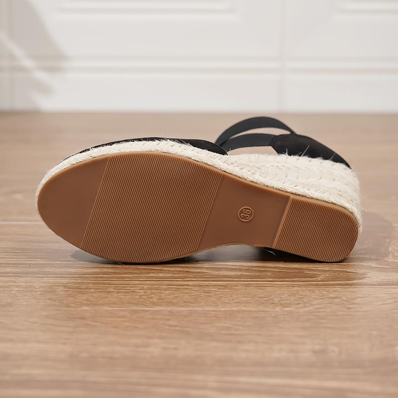 Product Introduction of Women's Wedge Heeled, Casual Elastic Band Summer Shoes, Comfortable Espadrille 5