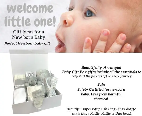 Baby Hamper Newborn Baby Unisex Gifts Includes Baby Essentials for Newborn Extra Soft Cellular Blankets Baby Muslin Squares Brush and Comb and Baby Manicure set 4