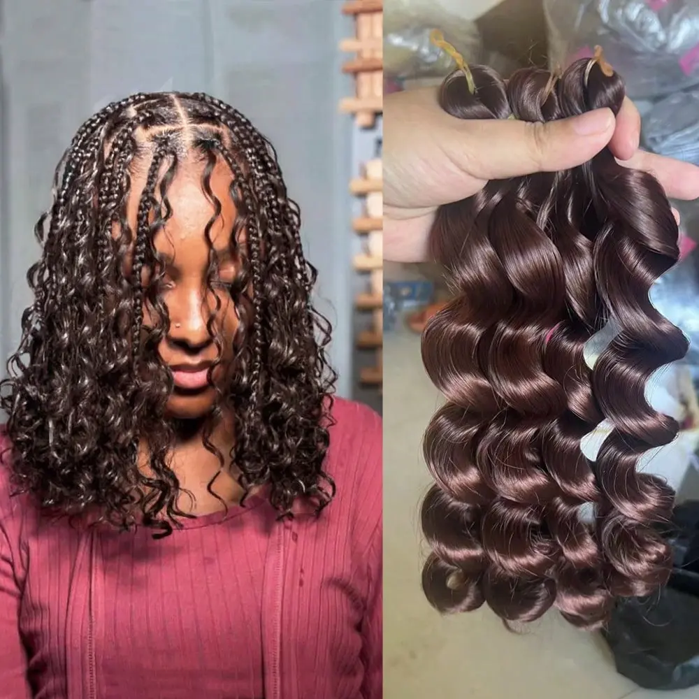 【Available In Multiple Colors Wig Braids】【90% Off The Second Item】 Synthetic Hair French Loose Curl Crochet Hair 12inch Length 75gram 1 Little Piece Short Boho Box Braids Hair Spiral Curl Crochet Hair Extensions New