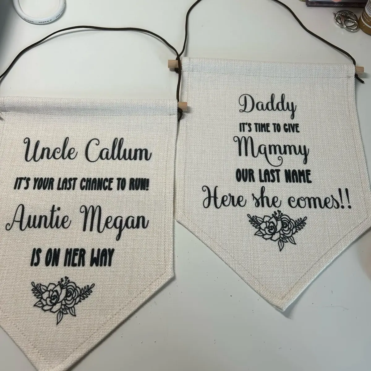 Customizable Banners - Linen Flags for Festive Parties