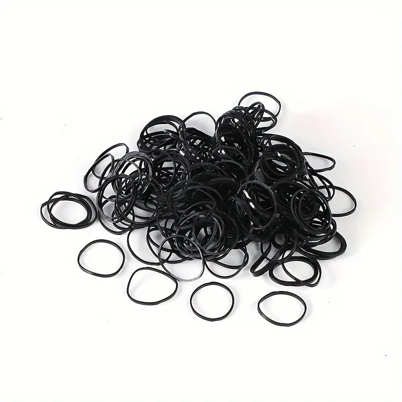 100pcs Black Disposable Hair Ties - Thick, High Elasticity, No-Damage Ponytail Holders for Women & Girls - Perfect for Christmas & New Year Styling, Simple Style 7