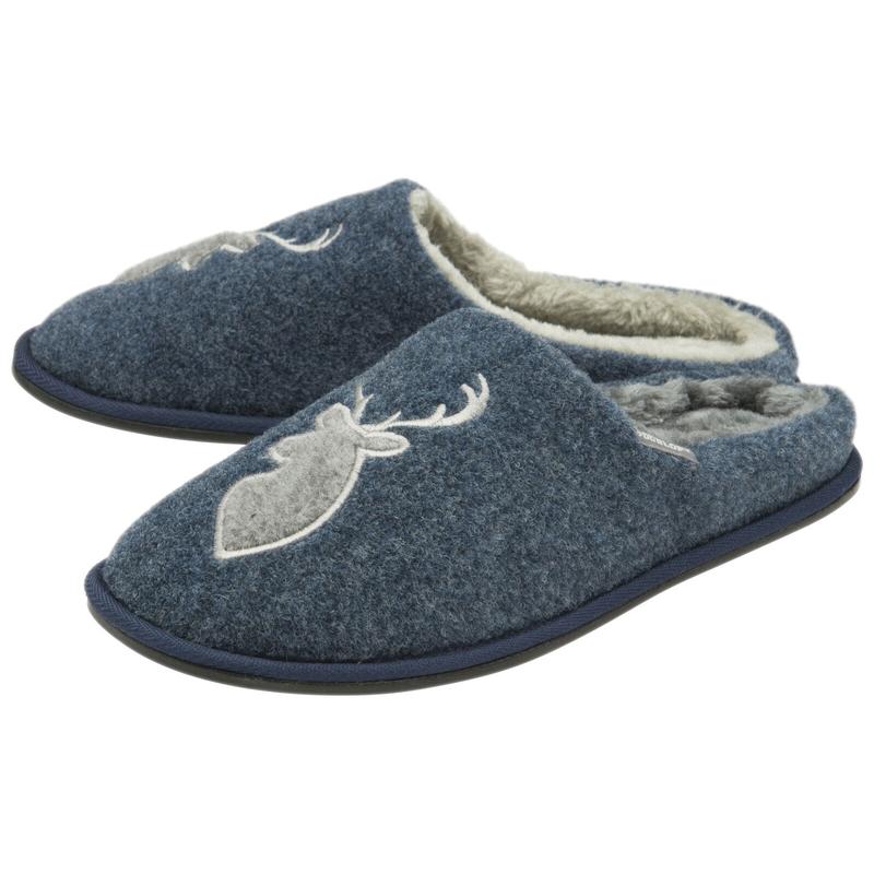Dunlop Mens Two-Tone Plush Lined Memory Foam Mule Slip On House Slippers 4