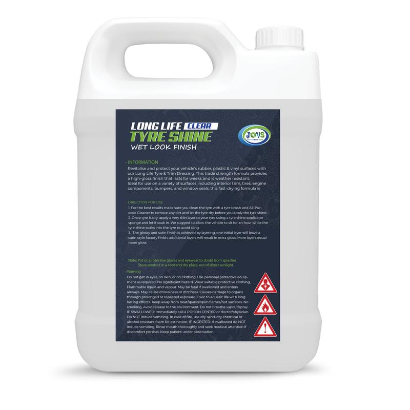 JOVS Tyre Shine Clear 5 , 2 X 5 And 4 X5 Litre - Premier Wet Look Tire Dressing Gel for Cars, Long-lasting Silicone Formula, Instant Sheen, Ultimate Tire Shine 4