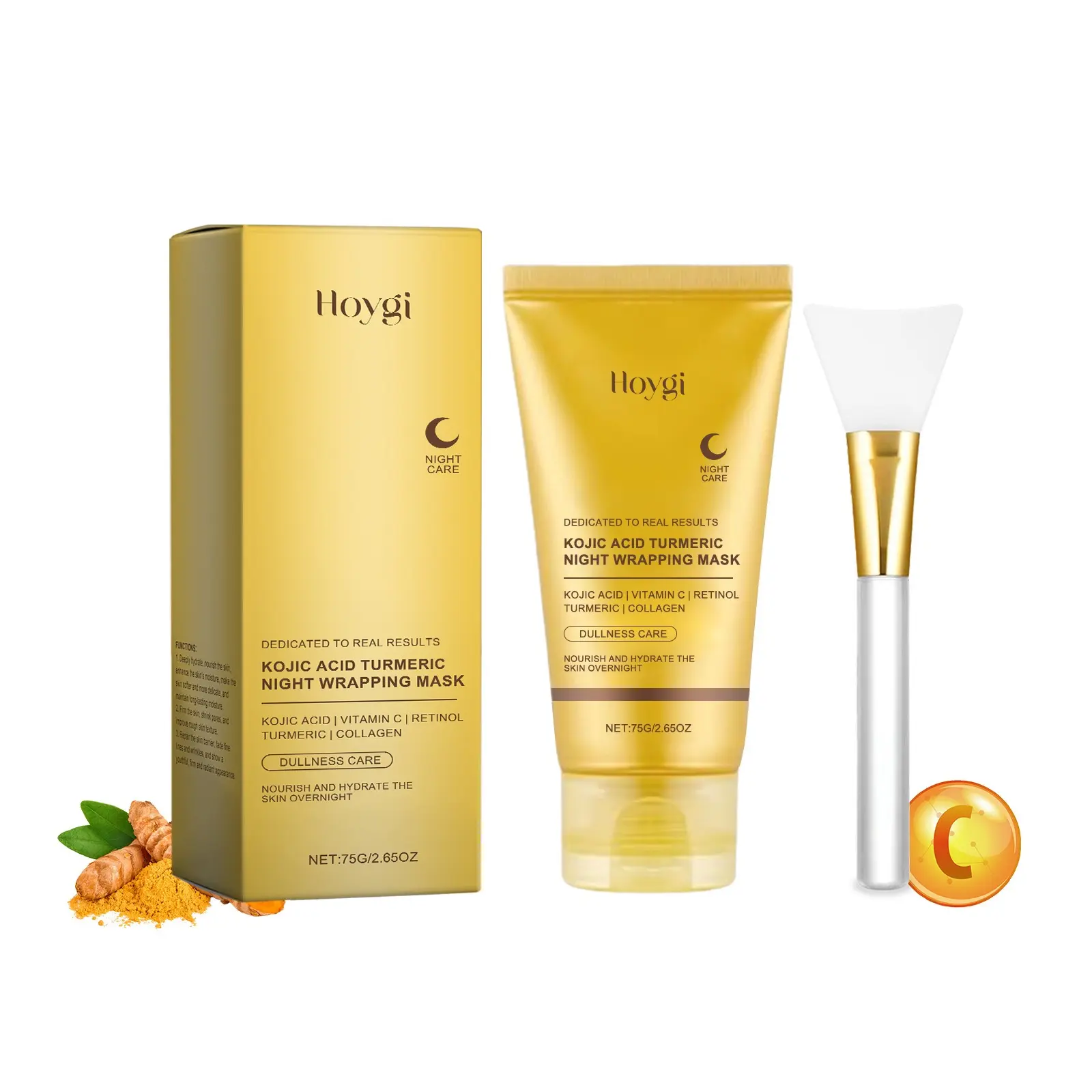 Kojic Acid Turmeric Night Wrapping Mask | Overnight Wrapping Mask, Morning Shed, Turmeric, Niacinamide, Vitamin C