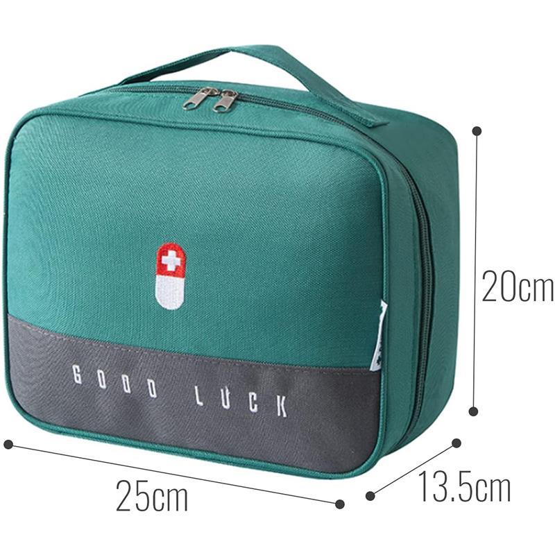 First Aid Bag Compact, First Aid Kit Bag Multifunctional Layered Waterproof Medical Supplies Organizer Travel Medicine Bag for Emergency Home Office Car Outdoors Boat Camping Hiking (Green) 2
