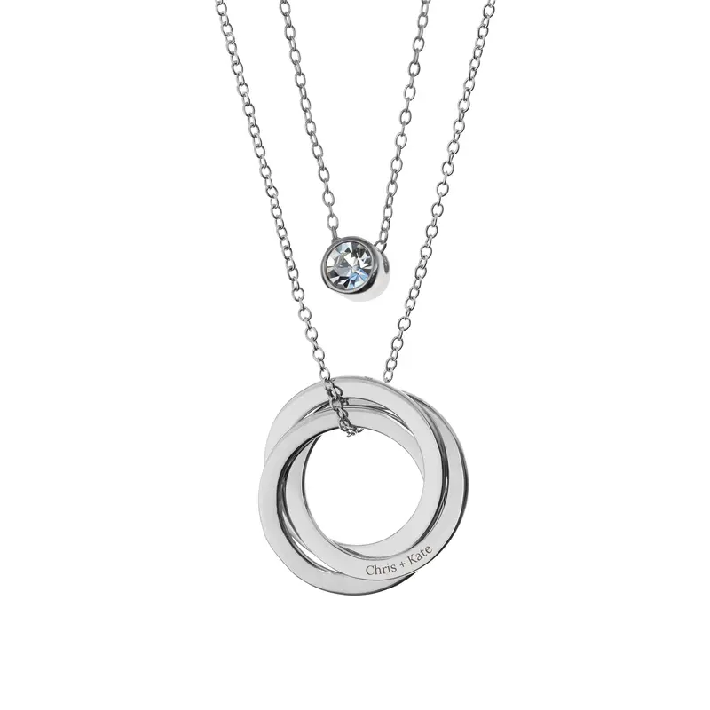 Personalised Russian Ring Layered Necklace 8