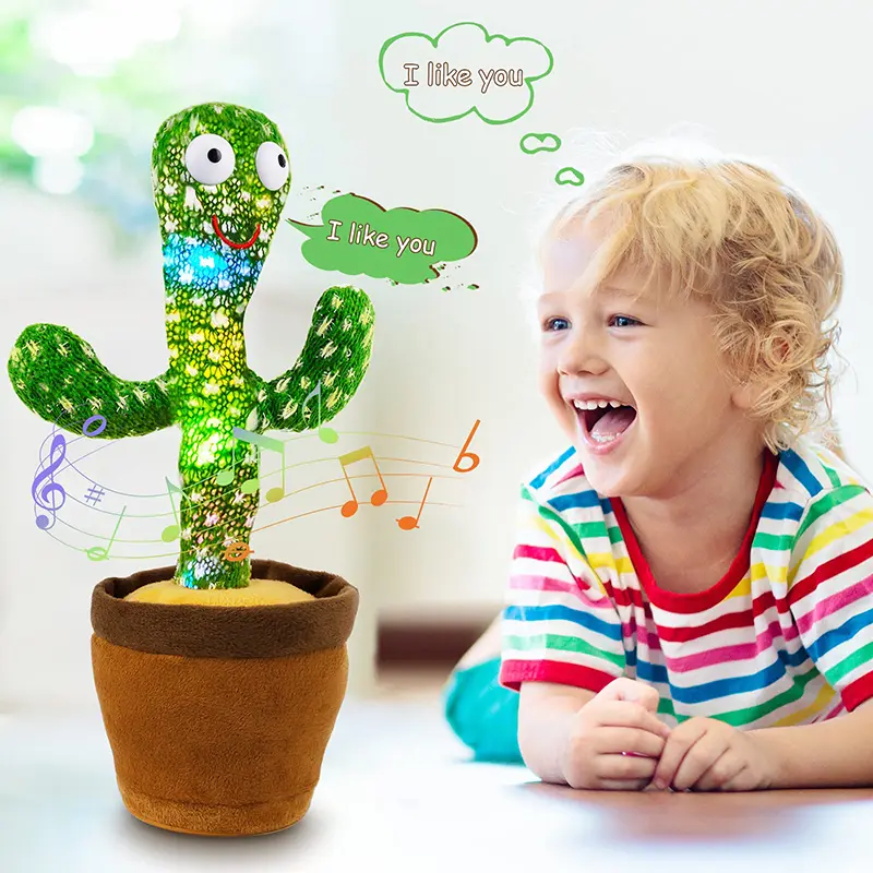1pc-Premium Quality Dancing Talking Cactus Toys For Baby Boys And Girls, Fastest Delivery Singing Mimicking Recording Repeating What You Say Sunny Cactus Up Plus Halloween , christmas, party , free deliver 8