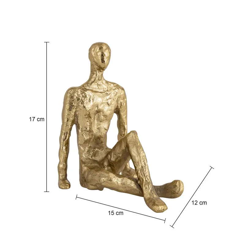 Kingsley Sitting Man Statuette Gold Finish 4