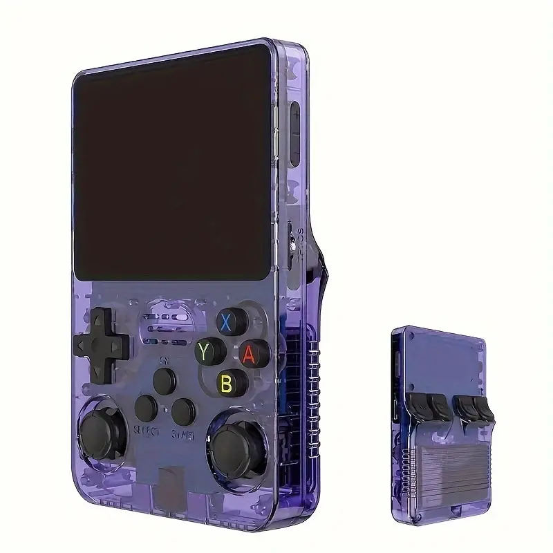 1pc R36S Retro Handheld Game Console: 3.5 Inch IPS Screen Linux System Built-in 128GB and 1.5W+ Games Preinstalled Emulator System Protection Multicolor