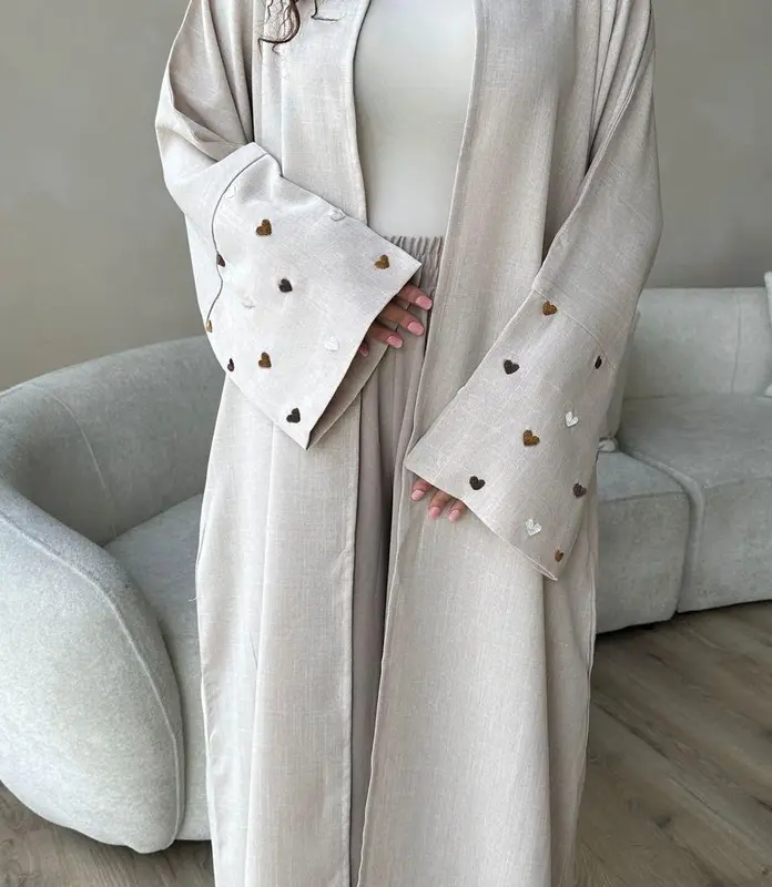 HASASERIES HS0998 Love Embroidered Elegant Cardigan Robe 0