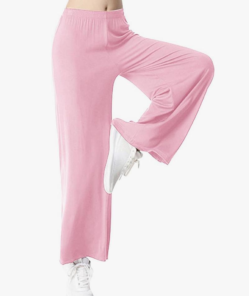 Product Introduction of Fashion luva Women Wide Leg Trousers Elastic High Waist Palazzo Plus Size Pants Ladies Casual Tummy Control Flared Yoga Pants Solid Stretchy Loose Bell Bottoms Sports Fitness Workout Office Bootcut Pants Womenswear Underwear Comfort Basic 1
