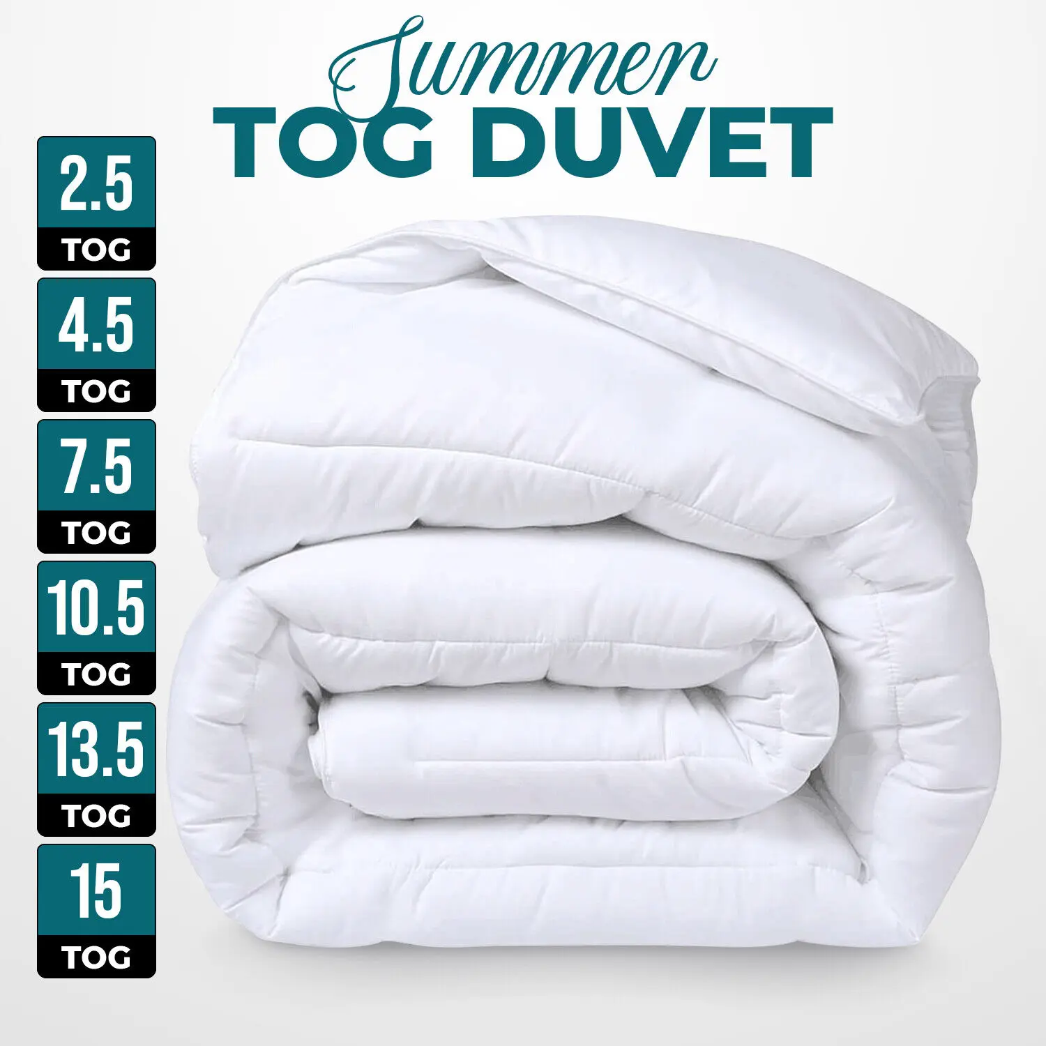 BEST DUVET QUILT HOTEL QUALITY SINGLE DOUBLE KING ALL SIZE 4.5 10.5 13.5 15 TOG - Luxury Feel Like Down Duvet Quilt 13.5 Tog Bedding - Comfortable, Soft Touch Cover, Hypoallergenic, Anti-Bacterial and Machine Washable