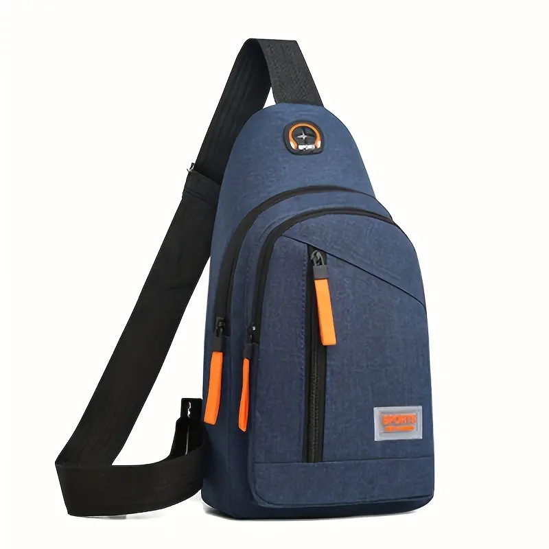Relaxed Style Men's Casual Shoulder Bag - Lightweight and Versatile for Outdoor Travel - Zipper Direction Random - Water-Resistant Material - Adjustable Strap - No Print Design 3