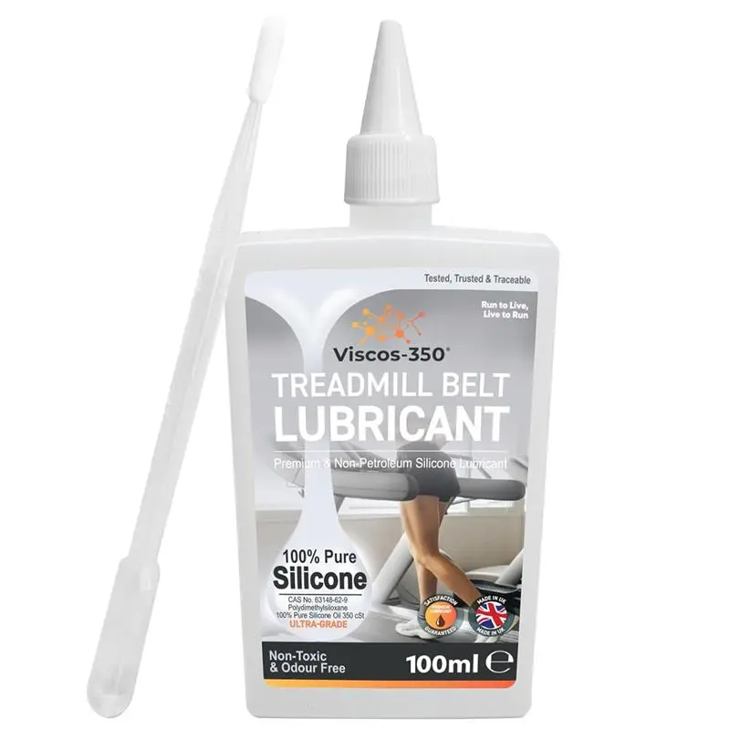 Premium Treadmill Pure Silicone Oil 15cm Long Applicator Inc - Made in UK - 100ml