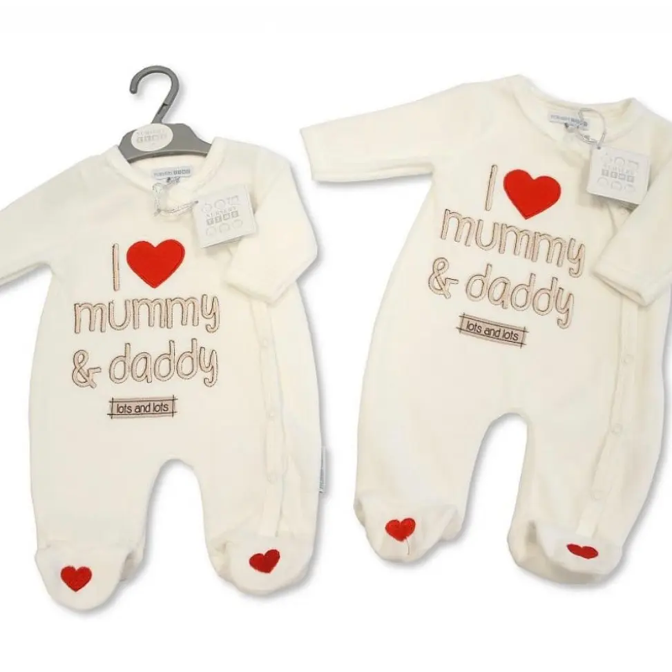 I Love Mummy and Daddy Very Much Velour Romper for Babies