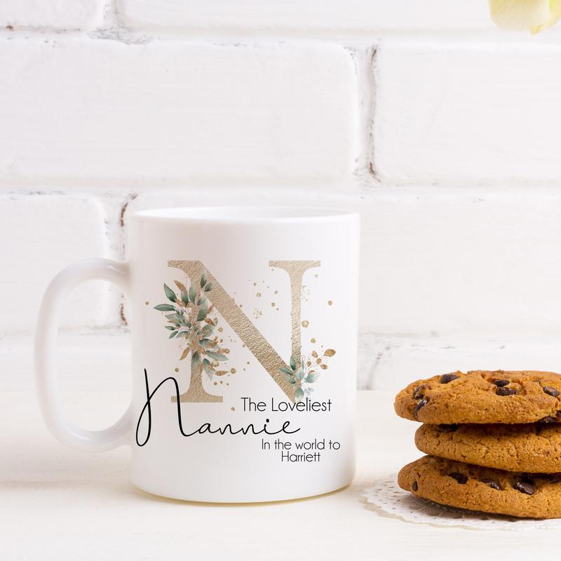 Personalised Ceramic Mug & Coaster - Gift For Grandma - Nannie Mug - Loveliest Nanny Drinkware Glossy 4