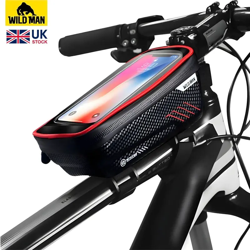 WILDMAN Waterproof Mountain Bike Bag, Universal Fit, Mobile Phone Holder, Sensitive Touch Screen, Rainproof 1