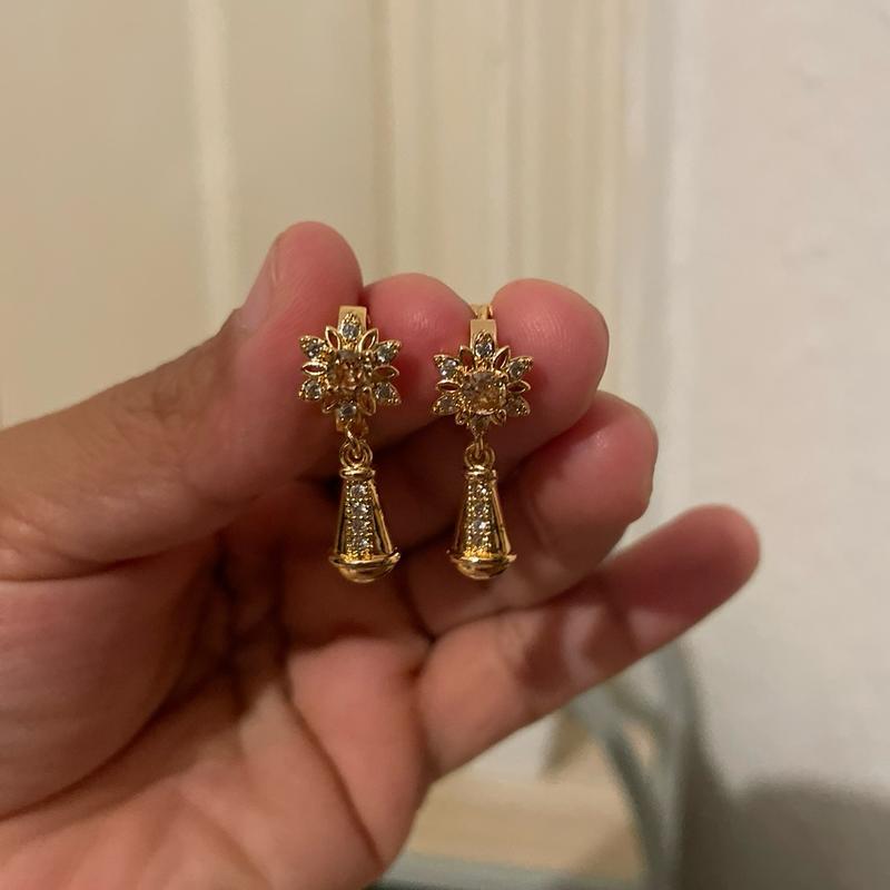 Rose Gold Plated Teardrop Dangle Stud Earrings for Women 2
