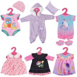 BiBi Outfits - Set of 6 Doll Clothes (Pink, Stripes) (30 cm / 12" - 40 cm / 16") Girls Doll Clothes