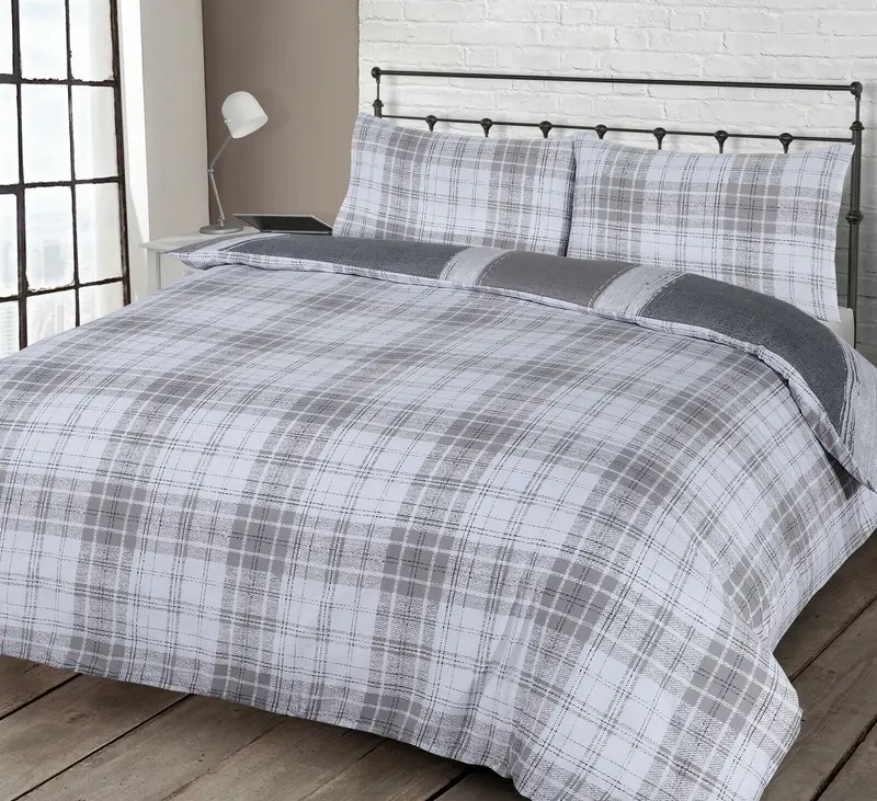 Union Jack Reversible Checkered Duvet Cover Pillowcase(s) Bedding Set Polycotton 5