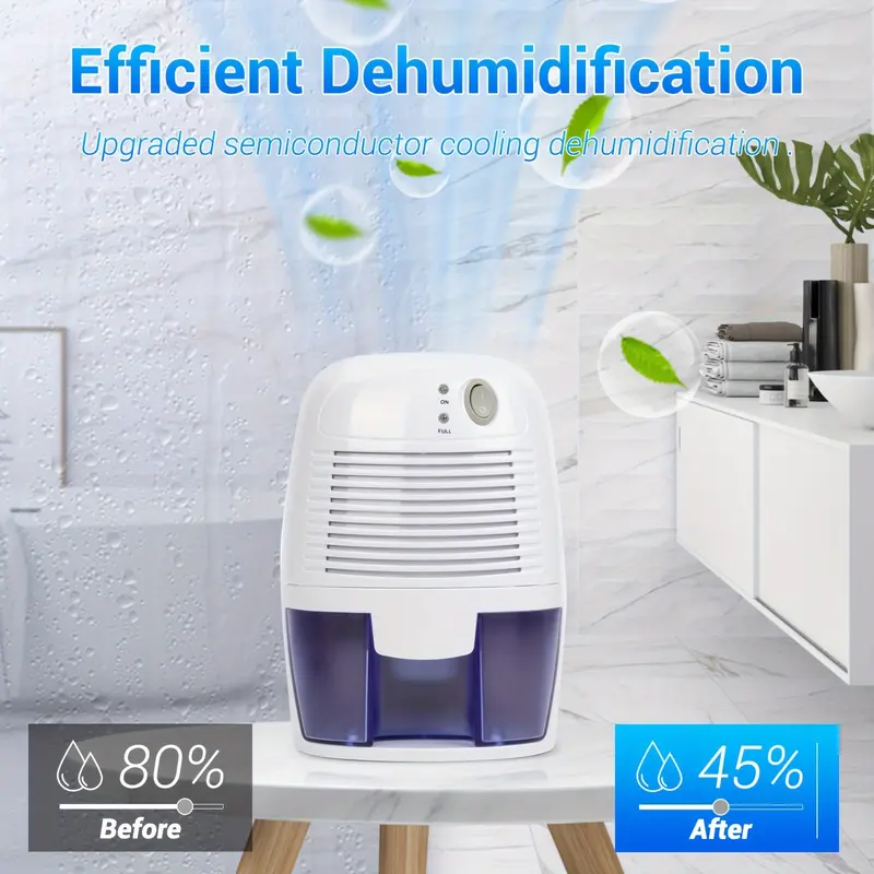 Simplexsh 500ML Dehumidifier, Household Small Dehumidifier, Portable Silent Bedroom Dehumidifier, Dryer Dehumidifier Dehumidifier Portable Auto Shut-Off, Low Energy Consumption, For Home, Bedroom, Shoe & Wardrobe Moisture Control 4