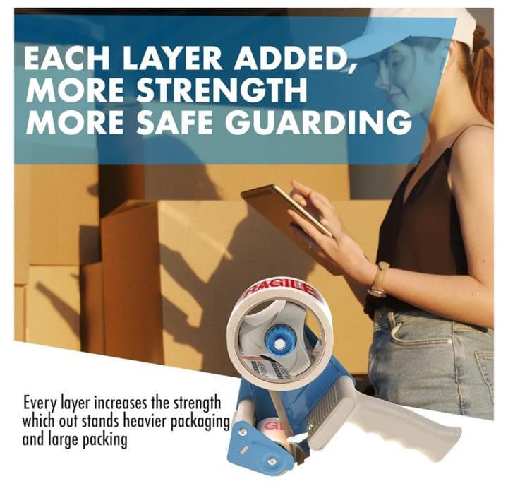 Product Introduction of Strong Heavy Duty Roll Pack Packaging Tape, Secure Sticky Sealing Tape for Parcel Boxes, Moving Boxes, Large Postal Bags for Long Term Storage, (48MM x 66M) (3 rolls) 4