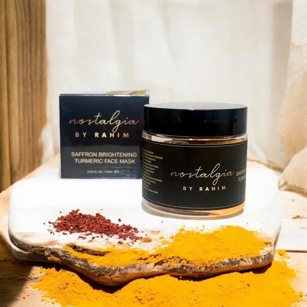 Saffron Brightening Turmeric Clay Mask Hydrating Soothing All Skin Types Aloe Aloe Vera Skincare Nourishing Skin Repair Comfort