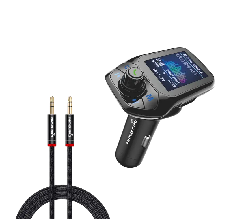 Panther Force FM Transmitter - Car MP3 and Charger - 2.4A - Aux Audio Output (A2DP - 4EDR) 0