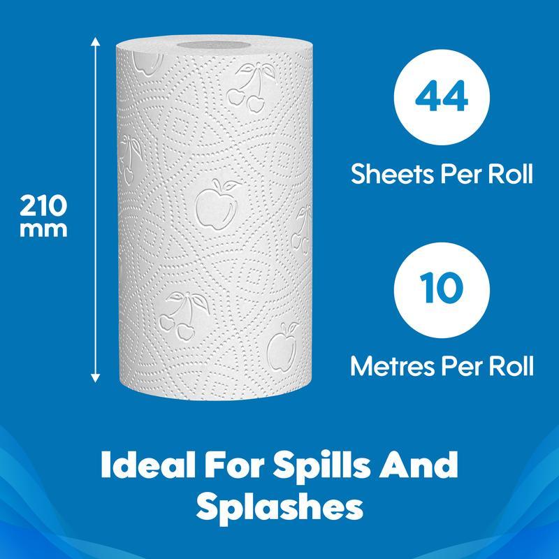 45 x Toilet rolls 3Ply, 24 x Kitchen Rolls, 6 x Blue Centrefeed Rolls, Luxury Quilted, Soft and gentle, Flushable Eco-friendly Disposable Sustainable, Family Sheets Wipes soft Bathroom Set 2