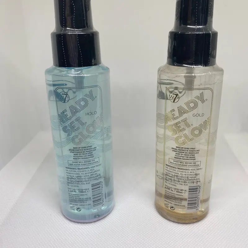 W7 illuminating setting spray Gold and Holo Makeup Cosmetic Shimmer Radiant Lightweight Flawless 3