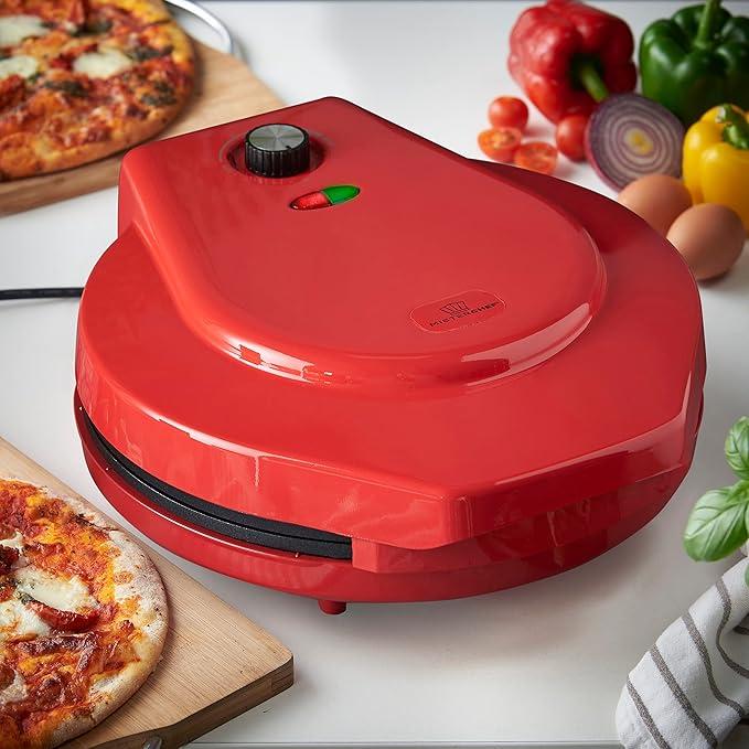 MisterChef Countertop Pizza Maker 1450W Non-Stick Ceramic Plates, 12 Inch / 30cm, 2,3 Metal, Indoor Electric Pizza Oven for Crepes, Pancakes, Free Recipe Book, Red 5