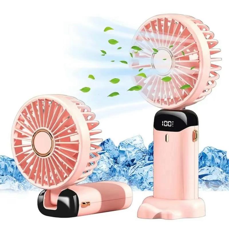 Portable Fan, USB Charging Handheld Fan, Personal Mini Fan with Adjustable 5 Wind Speeds, Cooling Fan with LED Power Display for Office 0