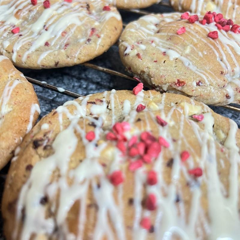 White chocolate and Raspberry NYC Style Cookies 2
