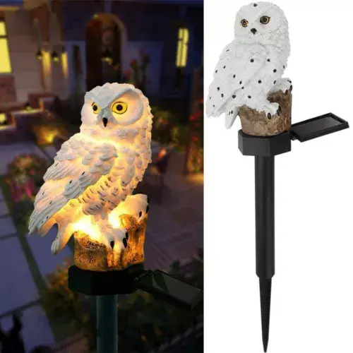 Owl Solar Powered LED Garden Lights Outdoor Ornament Lawn Light Lamp Waterproof 4