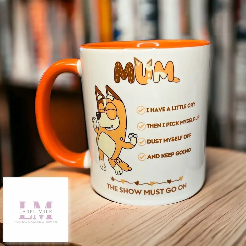 Bluey Mum Mug, Having a Cry Mug, Bluey Chilli Mug, Orange Mugs Drinkware Reusable Tumbler Cup Washable Ceramic Coffee Reuse christmas drinkingglass tea, Coffee Mug, Tea Mug, Mugs for mum 7