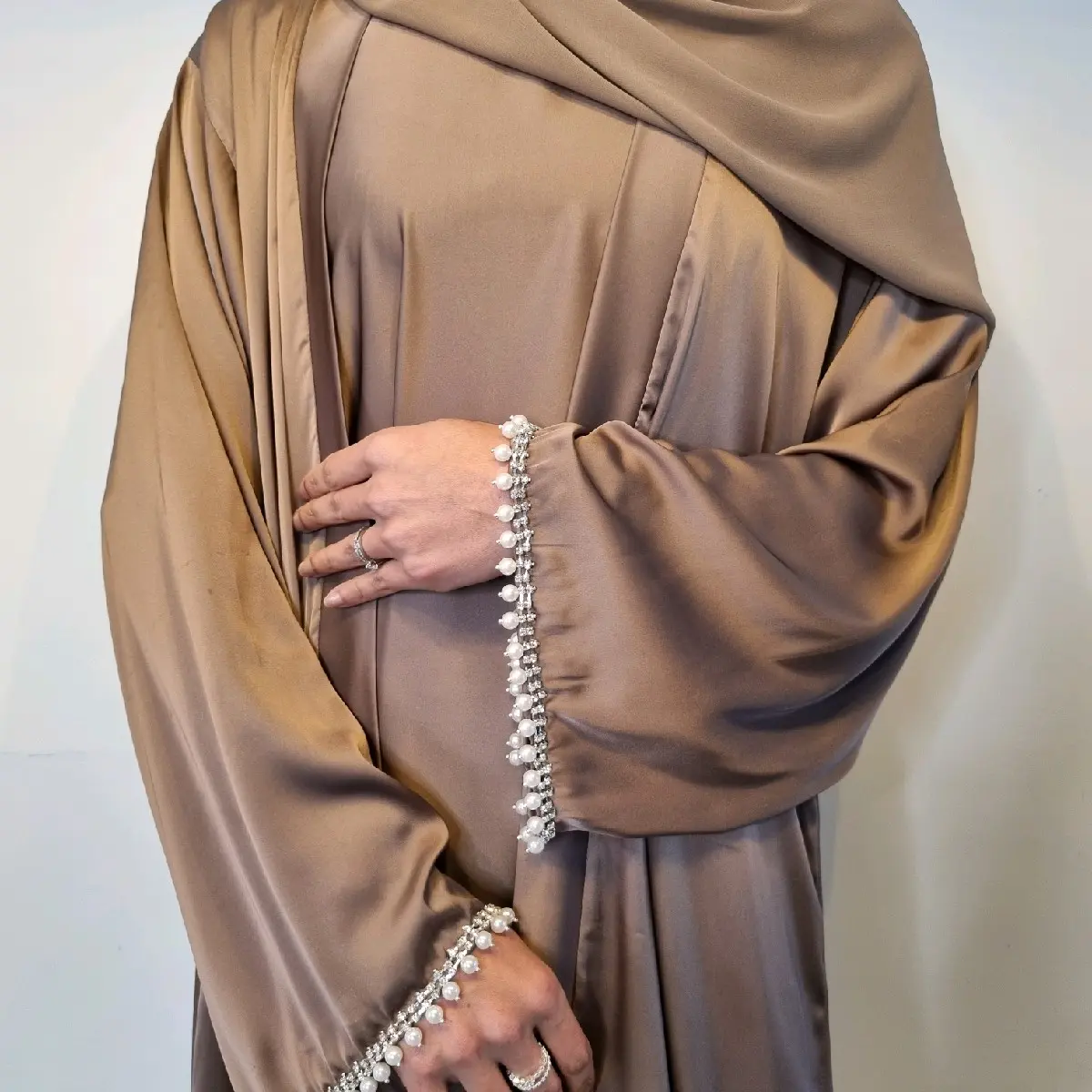 2025 New Hot Selling Models Yasmin Premium Satin Abaya 4 Piece Set - Muslim Fashion Women's Islamic Clothing