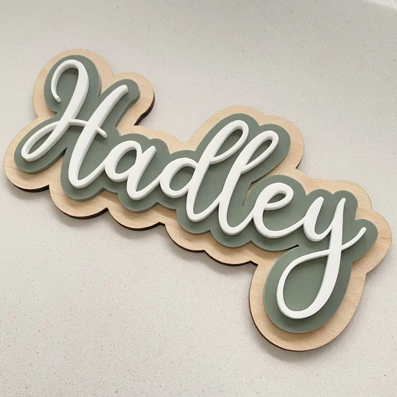 Personalised Childrens Name Sign | Triple Layer Sign | Acrylic Signs | Nursery Name Plaque | Kids Door sign | Wooden Name Sign | Playroom Signs 3