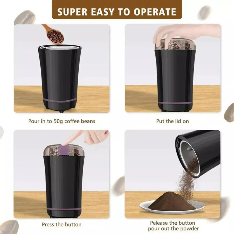 Electric Coffee Grinder Grinding Milling Bean Nut Spice Matte Blade Blender UK 1