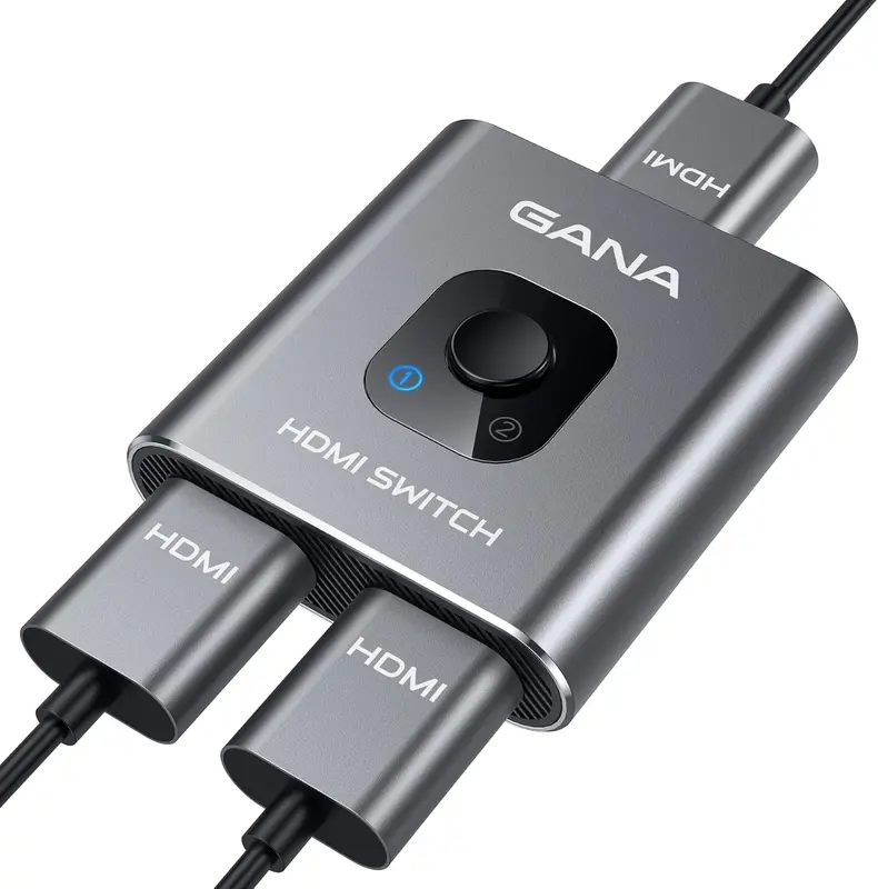 Splitter, 4K HDMI Switch 2 in 1 Out or 1 in 2 Out, Aluminum HDMI Switcher for TV/PC/Laptop/DVD/PS4/PS3/Xbox 360/Xbox One/TV Stick/Gaming box/Blu-Ray-Player/Projector (HDMI CABLE NOT INCLUDE) 0