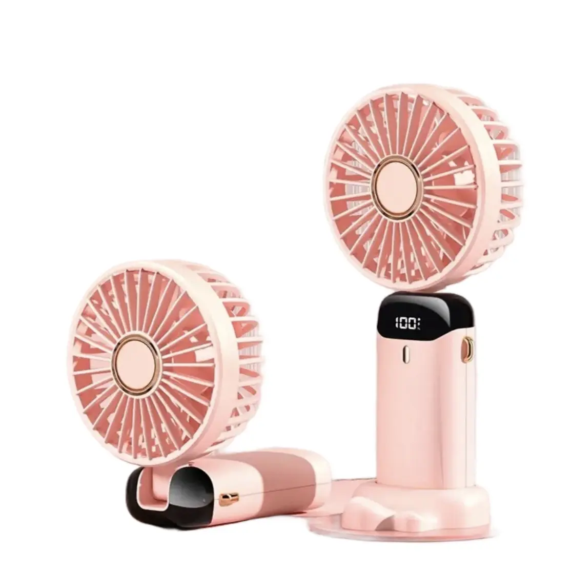 1pc Handheld Fan,USB And Battery Powered, Showing Battery Capacity, Small And Easy To Carry, Handheld Or Placed On The Desktop, Suitable For Gifts, Outdoor Travel.