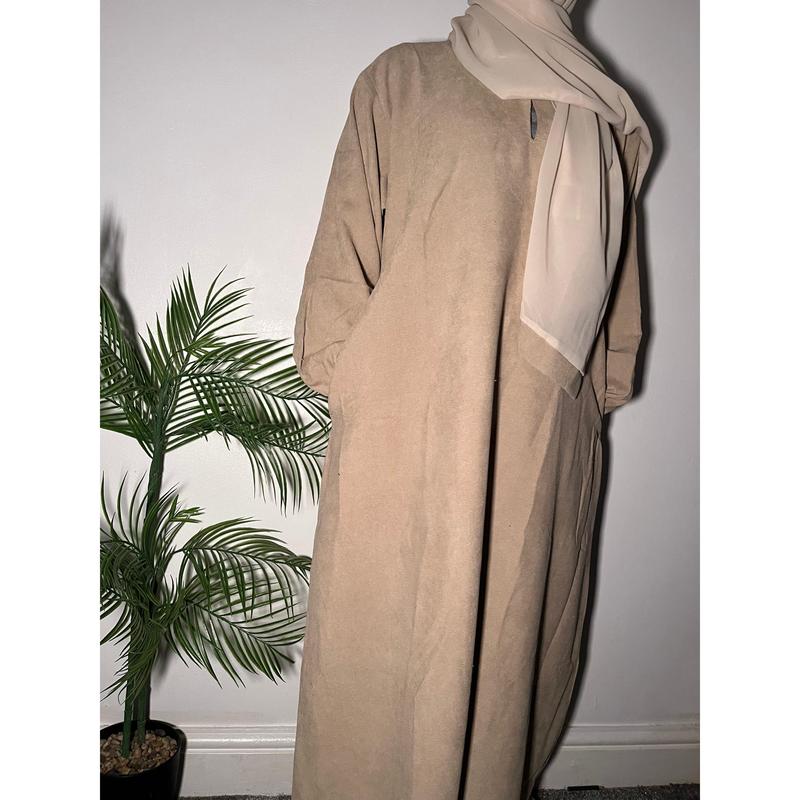 Amal Corduroy Winter Abayas with Pockets - 5 Colors Available- Muslim Fashion essential abaya plain luxury daily affordable 6