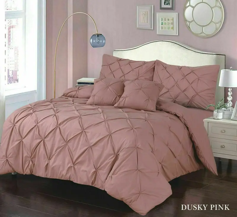 Pintuck Pleated Alford Duvet Cover Set Bedding With Pillowcase All Sizes Colours Shop Now 4