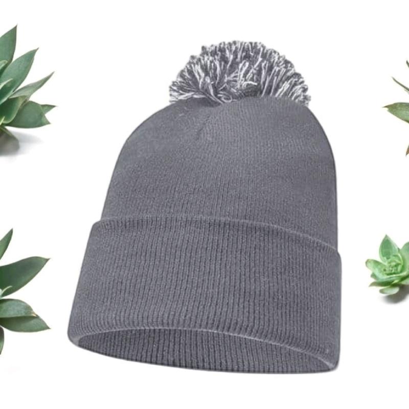 Plain  Bobble Beanie Hat Warm Winter  Bobble Hat Unisex, One Size cosy winter Hat 3