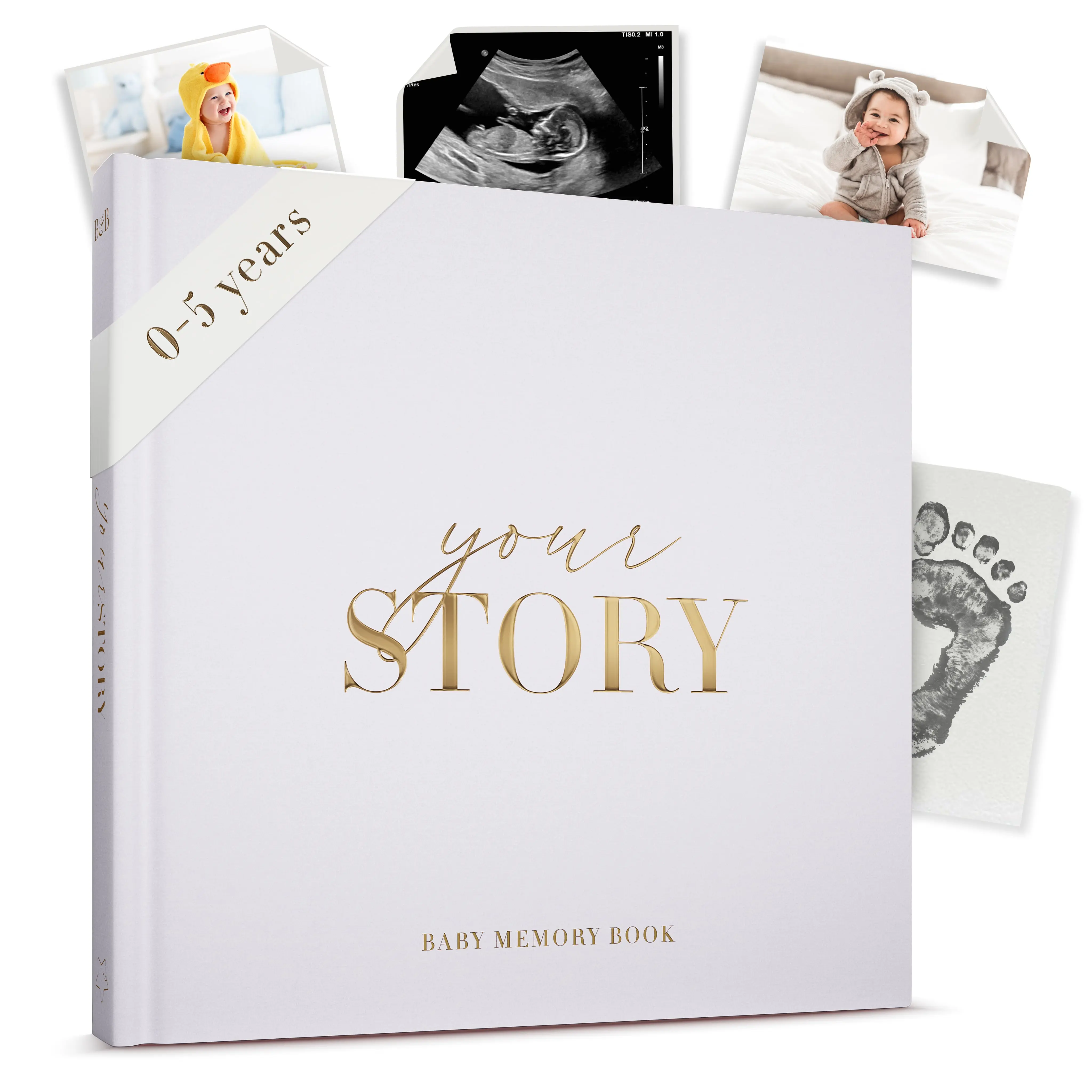 Baby Memory Book & Photo Album - 132pg Baby Book & Scrapbook for New Mums - For Baby Boys & Girls