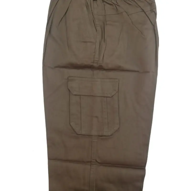 Mens 3/4 Cargo Shorts Elasticated Waist Modest Wear Three Quarter Below Knee Long Multi Pockets Pants. Plain Casual 3