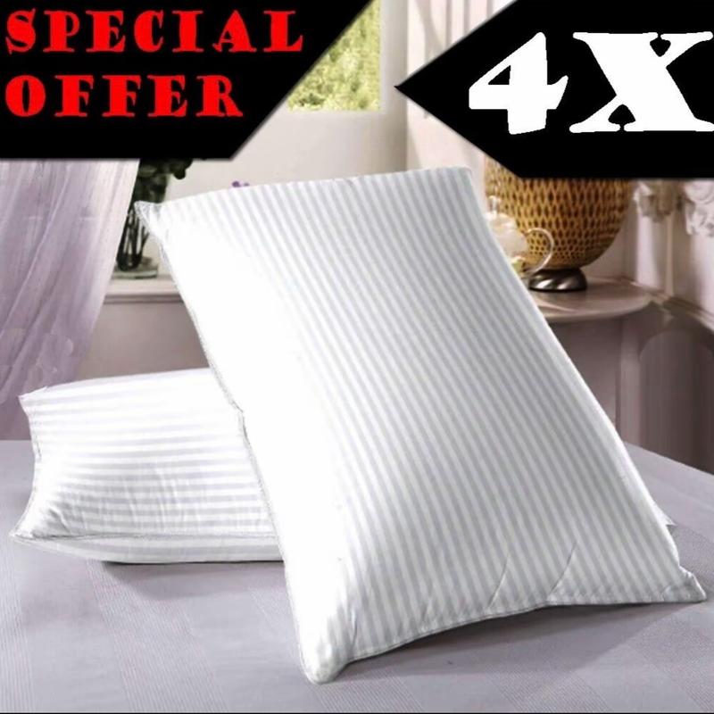 Hotel Quality Deep Filled Striped Pillows - Pack of 2 to 8 | Same Day Dispatch viral pillow cotton hotel quality comfy bed tiktok shop sleep perfection 6