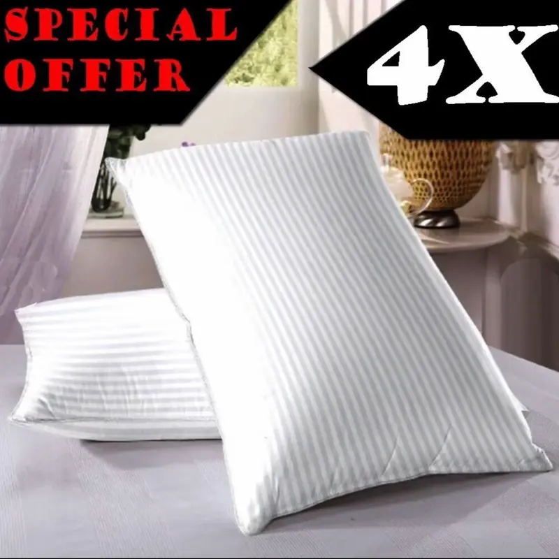 Hotel Quality Deep Filled Striped Pillows - Pack of 2 to 8 | Same Day Dispatch viral pillow cotton hotel quality comfy bed tiktok shop sleep perfection 6