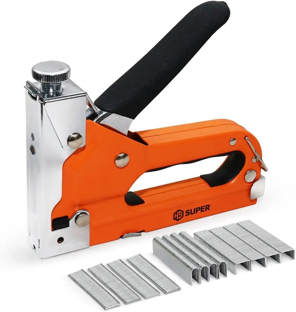 HS Super Heavy Duty Staple Gun with 3000 Staples, Quick-Jam Release for Wood, Upholstery, and DIY Projects bowel stapler
